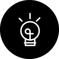 Light Bulb Of Rounded Shape Inside A Circle Silhouette Cutting Svg Files, Free Vectors File